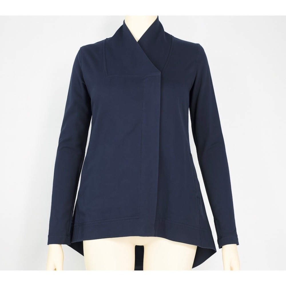 Lululemon Belle Wrap Asymmetrical Sweatshirt Women 4 Navy Blue Longline Casual